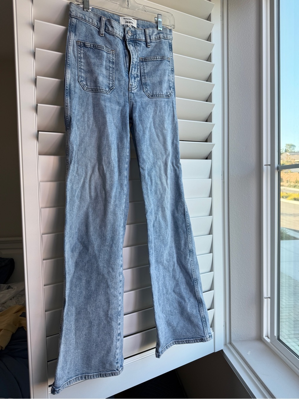 Reformation Light Blue Women's Straight-Leg Jeans